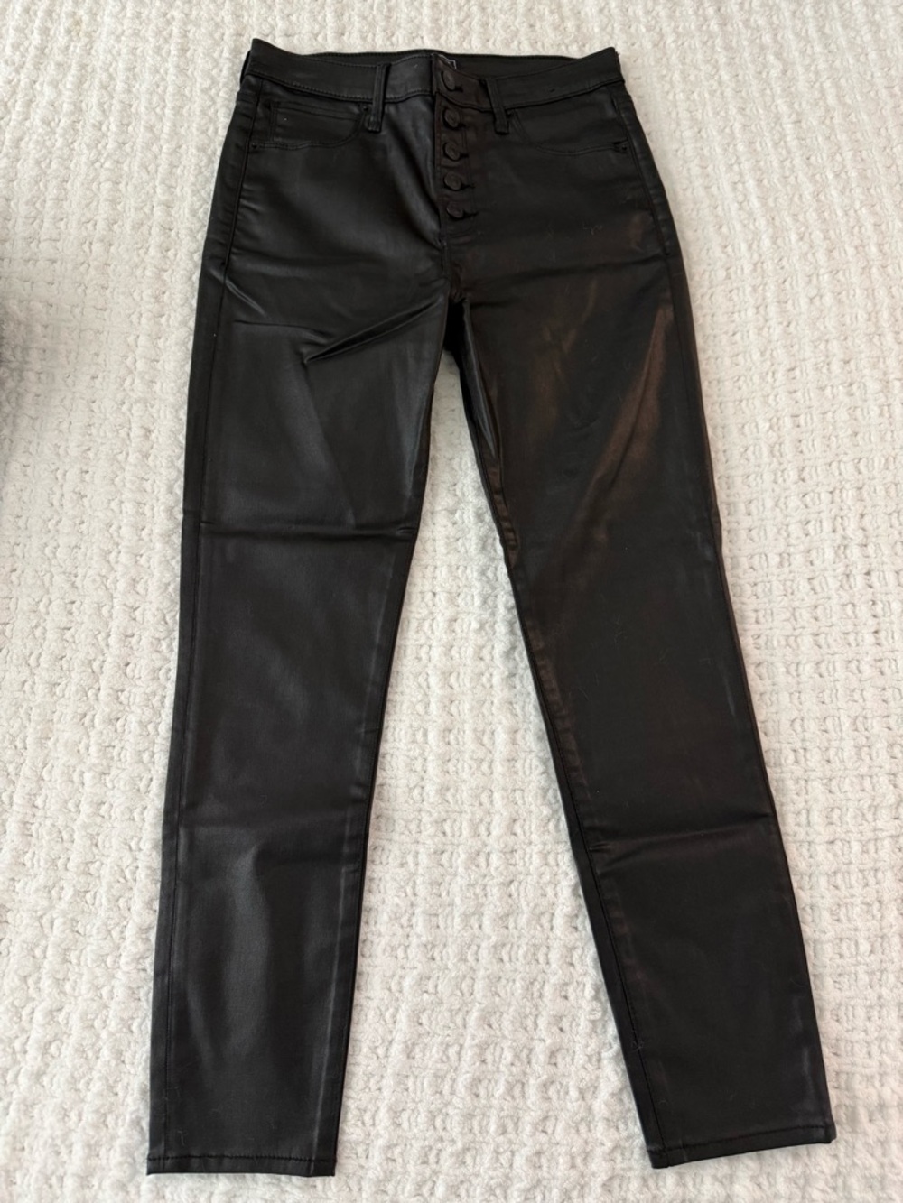Abercrombie & Fitch Black Faux Leather High-Rise Skinny Jeans